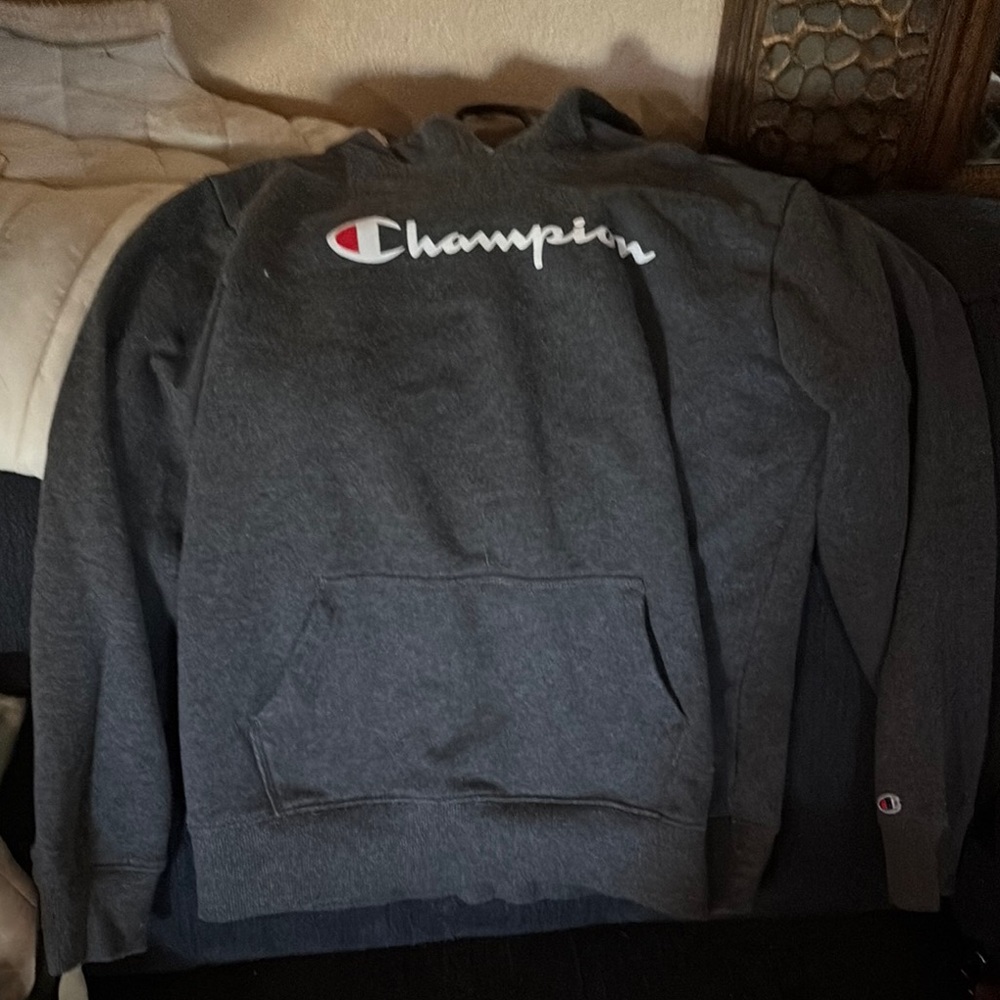 Champion Gray Zip Up Sweater Classic Style